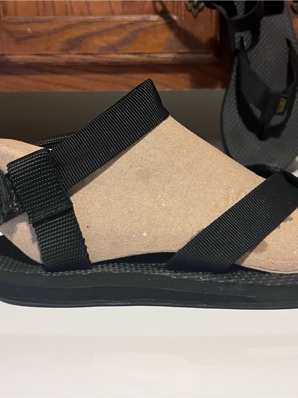 Teva Original Universal Thong Sandals EUC Black Women Size 7 Waterproof Strappy - Picture 3 of 5